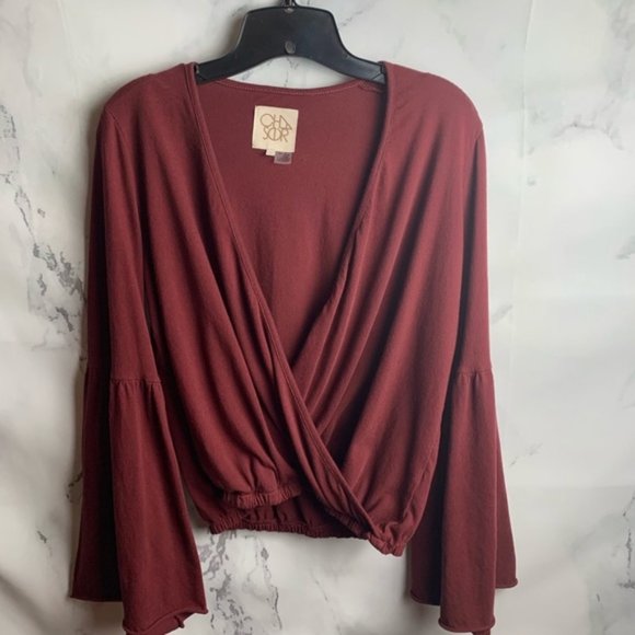 Chaser Cotton Jersey Flared Sleeve Surplice - Picture 2 of 8